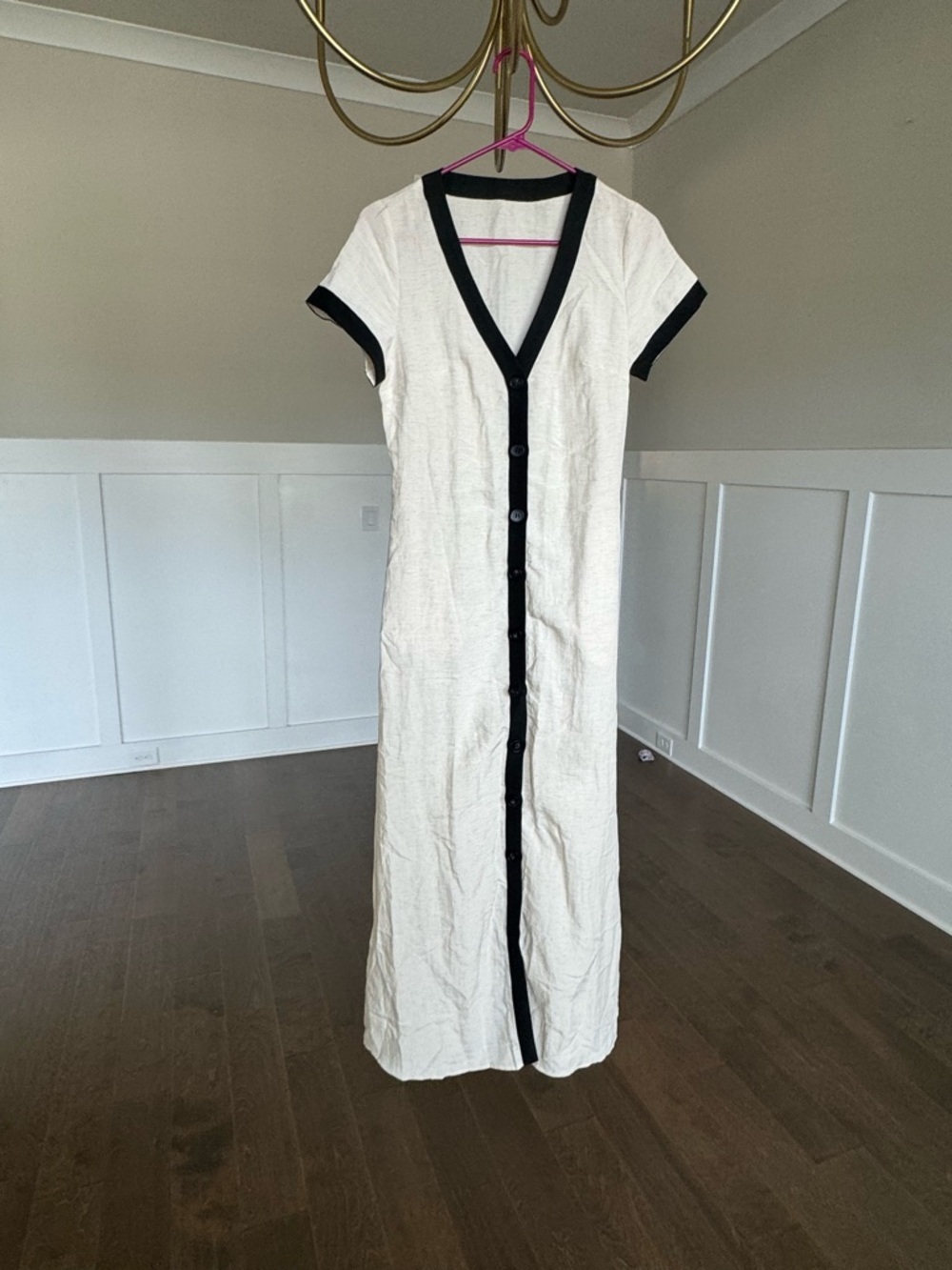 Commense Linen and Cotton Cream Maxi Dress - Picture 3 of 6